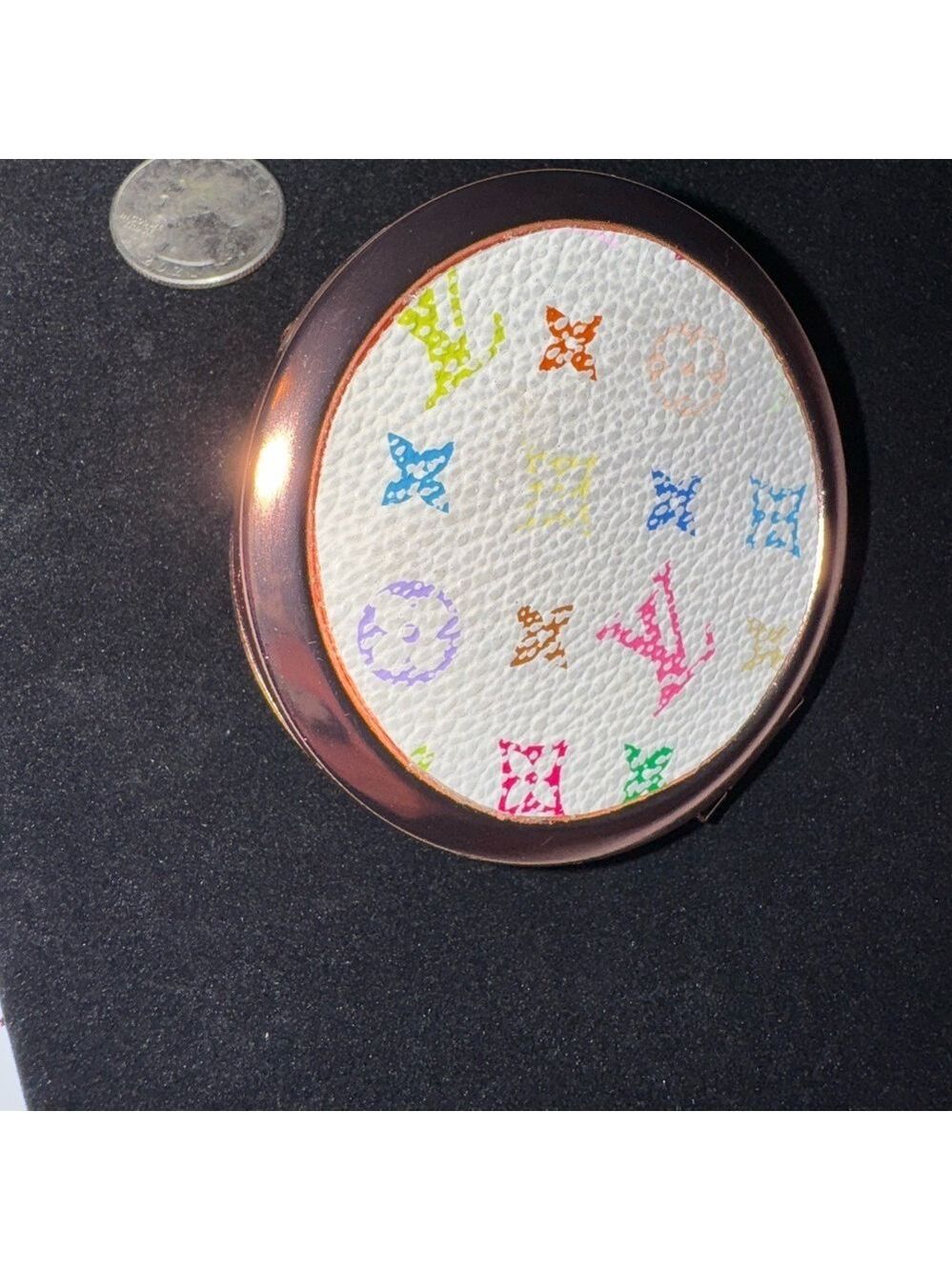 Luxcycled L V Multicolor Murakami Rose gold Compact Mirror